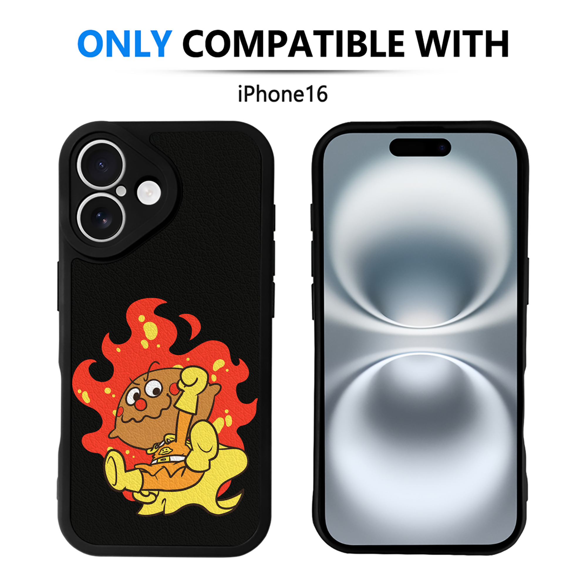 （画像用） アンパンマン Anpanman 【iPhone 16シリーズ対応】シリコンスマホケース（レザー調） 材質：シリコン
